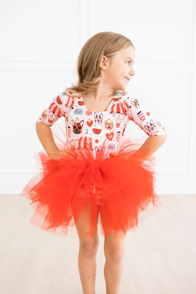 Puppy Love 3/4 Sleeve Tutu Leotard