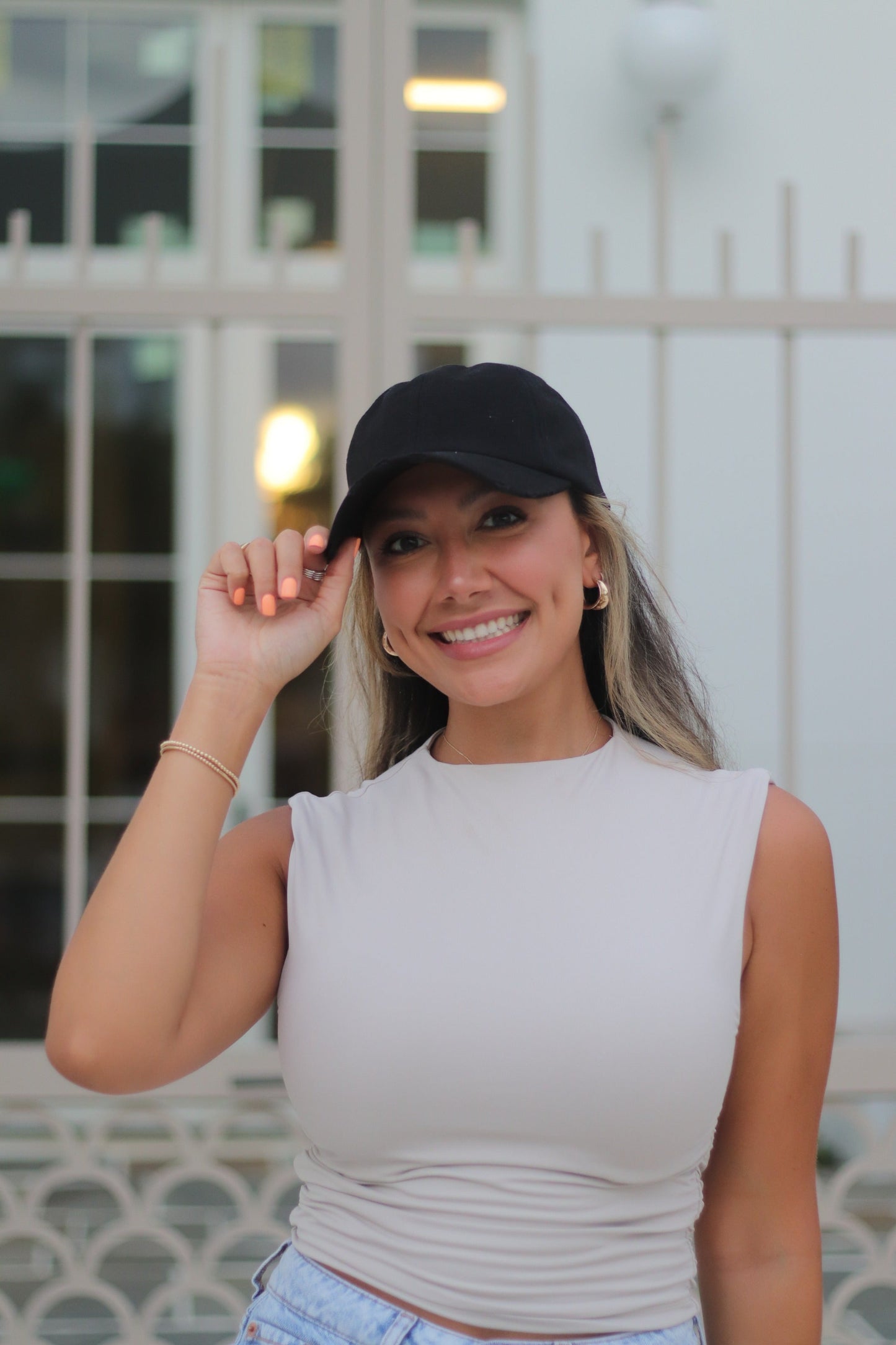 Black Distressed Hat